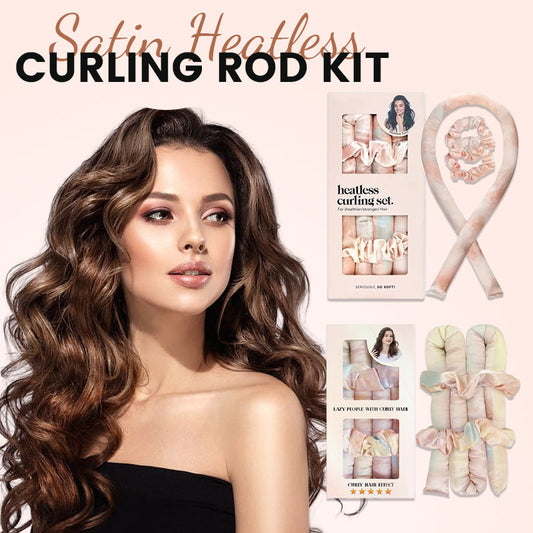 🌸 Satin Heatless Curling Rod Kit - mühelose Locken, ein haarfreundliches Schönheitsgeheimnis!